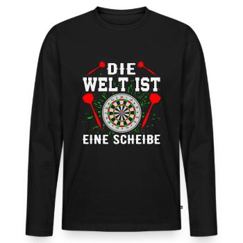 Dart Darts Bullseye Dartspieler Dartboard Geschenk - Männer Premium Bio Langarmshirt - Schwarz - Vorne - Nico (187cm)