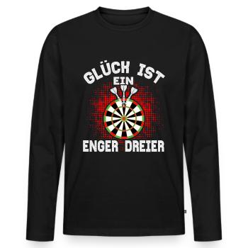 Dart Darts Bullseye Dartspieler Dartboard Geschenk - Männer Premium Bio Langarmshirt - Schwarz - Vorne - Nico (187cm)