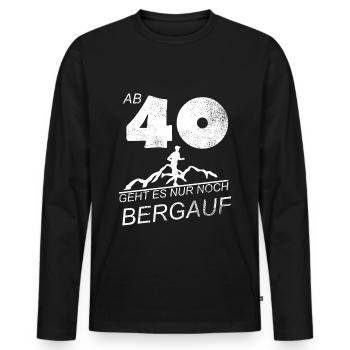 40 vierzig 40. Geburtstag Geschenk Joggen Laufen - Männer Premium Bio Langarmshirt - Schwarz - Vorne - Nico (187cm)