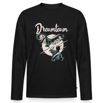 Falkner cadeau de fauconnière Chasse de Beiz - T-shirt manches longues Premium bio Homme - noir - Devant - Nico (187cm)