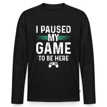 Jeu Nerd Gamer Geek Console cadeau - T-shirt manches longues Premium bio Homme - noir - Devant - Nico (187cm)