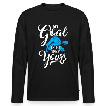 Hockey de hockey bâton de hockey de hockey bâton de hockey de hockey sur glace cadeau - T-shirt manches longues Premium bio Homme - noir - Devant - Nico (187cm)
