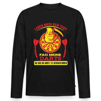 Dart Darts Bullseye Dartspieler Dartboard Geschenk - Männer Premium Bio Langarmshirt - Schwarz - Vorne - Nico (187cm)