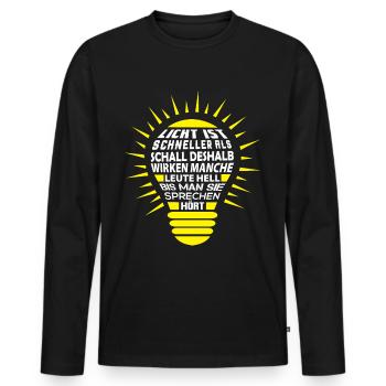 Électroniciens Electricité Électricité Cadeau - T-shirt manches longues Premium bio Homme - noir - Devant - Nico (187cm)