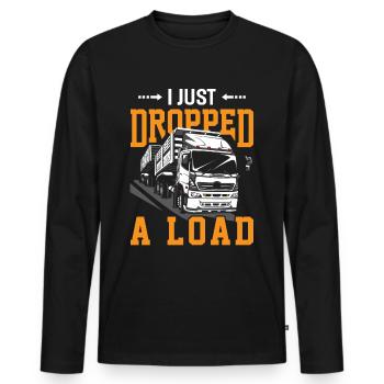 Trucker Truck Driver Truck Driver Brummi Gift - Men's Premium Organic Long Sleeve Shirt - black - Front - Nico (187cm)