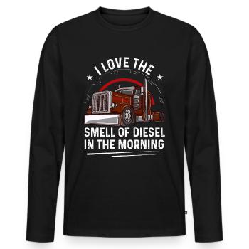 Trucker Truck Driver Truck Driver Brummi Gift - Men's Premium Organic Long Sleeve Shirt - black - Front - Nico (187cm)