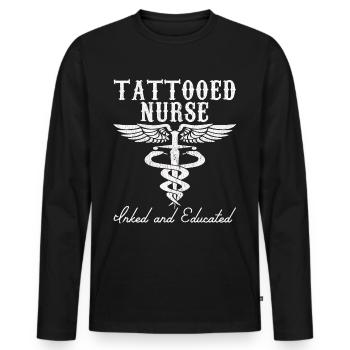 Nurse Hospital Nurse Gift - Men's Premium Organic Long Sleeve Shirt - black - Front - Nico (187cm)