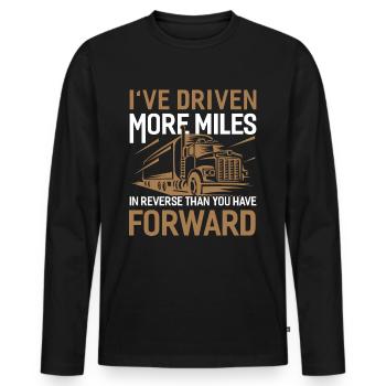 Camion routier camion routier routier Brummi cadeau - T-shirt manches longues Premium bio Homme - noir - Devant - Nico (187cm)