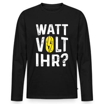 Électroniciens Electricité Électricité Cadeau - T-shirt manches longues Premium bio Homme - noir - Devant - Nico (187cm)