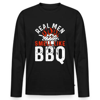 Grillen BBQ Grillmeister Barbecue Geschenk - T-shirt manches longues Premium bio Homme - noir - Devant - Nico (187cm)