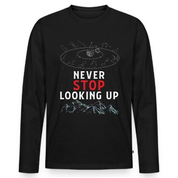 Astronaut astrophysics astrophysicist gift - Men's Premium Organic Long Sleeve Shirt - black - Front - Nico (187cm)