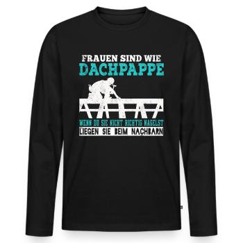 Dachdecker Dachdecken Dachspengler Dach Geschenk - Männer Premium Bio Langarmshirt - Schwarz - Vorne - Nico (187cm)