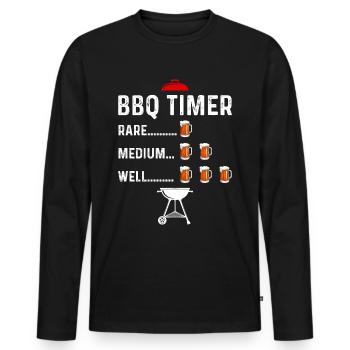 Grillen BBQ Grillmeister Barbecue Geschenk - T-shirt manches longues Premium bio Homme - noir - Devant - Nico (187cm)
