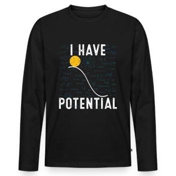 Physique physicien Science Chimie Cadeau - T-shirt manches longues Premium bio Homme - noir - Devant - Nico (187cm)