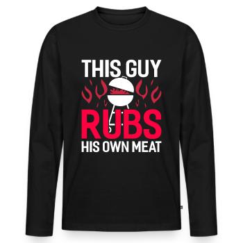 Grillen BBQ Grillmeister Barbecue Geschenk - T-shirt manches longues Premium bio Homme - noir - Devant - Nico (187cm)