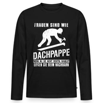 Dachdecker Dachdecken Dachspengler Dach Geschenk - Männer Premium Bio Langarmshirt - Schwarz - Vorne - Nico (187cm)