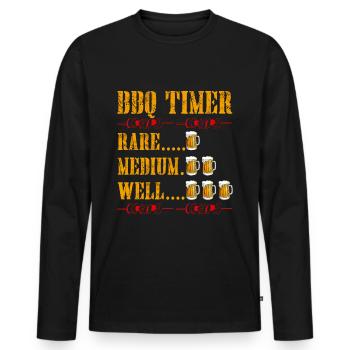 Grillen BBQ Grillmeister Barbecue Geschenk - T-shirt manches longues Premium bio Homme - noir - Devant - Nico (187cm)