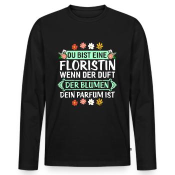 Floristin Florist Floristik Gärtnerin Geschenk - Männer Premium Bio Langarmshirt - Schwarz - Vorne - Nico (187cm)