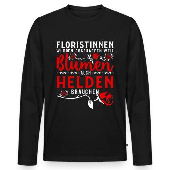 Floristin Florist Floristik Gärtnerin Geschenk - Männer Premium Bio Langarmshirt - Schwarz - Vorne - Nico (187cm)
