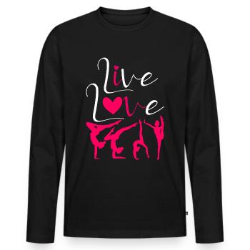 Gymnastik Sport Turnen Bodenturnen Turner Geschenk - Männer Premium Bio Langarmshirt - Schwarz - Vorne - Nico (187cm)
