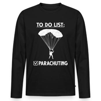 Parachute Skydiver Célébration Adrénaline - T-shirt manches longues Premium bio Homme - noir - Devant - Nico (187cm)