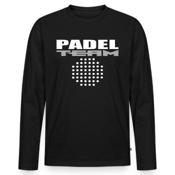 Padel Mannschaft - Männer Premium Bio Langarmshirt - Schwarz - Vorne - Nico (187cm)
