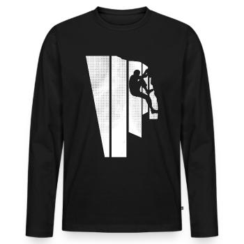 Kletterer Berge Klettern Vintage Bouldern - Männer Premium Bio Langarmshirt - Schwarz - Vorne - Nico (187cm)