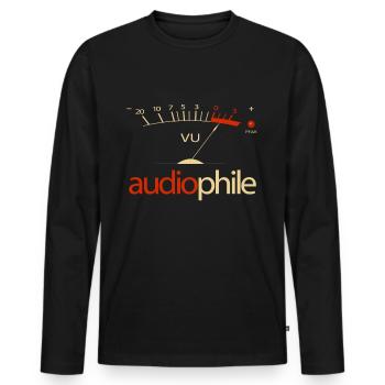 VU Meter Hi-Fi Vintage Stereo Audiophile - Men's Premium Organic Long Sleeve Shirt - black - Front - Nico (187cm)