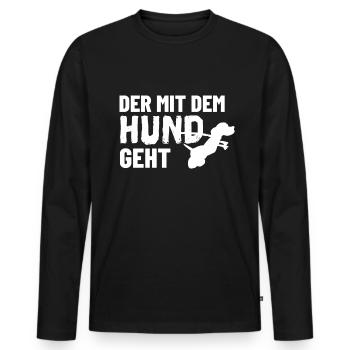 Hunde Shirt für Männer - Hund Geschenk Männer - Männer Premium Bio Langarmshirt - Schwarz - Vorne - Nico (187cm)