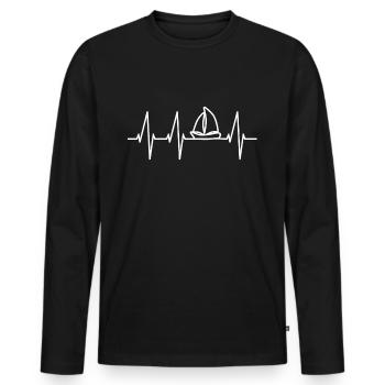Geschenk für Segler - Männer Premium Bio Langarmshirt - Schwarz - Vorne - Nico (187cm)