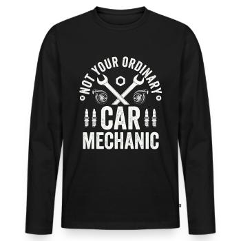Mécanicien automobile - T-shirt manches longues Premium bio Homme - noir - Devant - Nico (187cm)