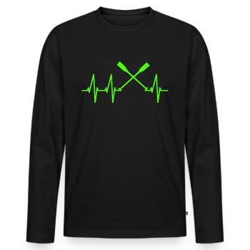 Rowers battement de coeur pour les sportifs de l'eau - T-shirt manches longues Premium bio Homme - noir - Devant - Nico (187cm)