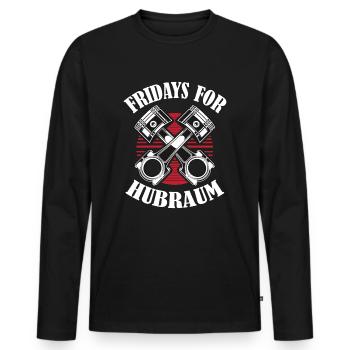 Fridays for Hubraum - Anti Fridays for future - Männer Premium Bio Langarmshirt - Schwarz - Vorne - Nico (187cm)