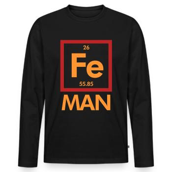 Éléments de nerd de la science - T-shirt manches longues Premium bio Homme - noir - Devant - Nico (187cm)