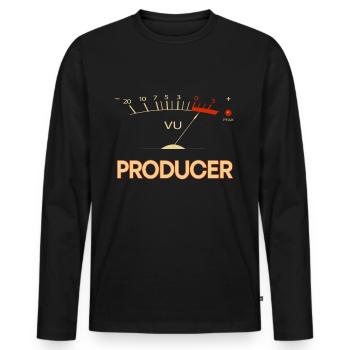 Producer VU Meter Hi-Fi Vintage Stereo Audiophile - Men's Premium Organic Long Sleeve Shirt - black - Front - Nico (187cm)
