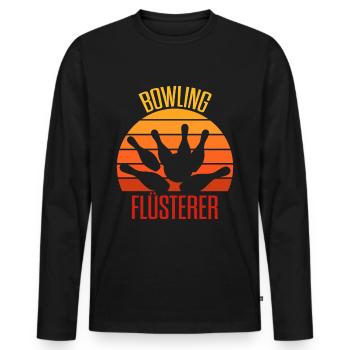 Bowlingflüsterer lustiges Bowling Bowlingspruch - Männer Premium Bio Langarmshirt - Schwarz - Vorne - Nico (187cm)