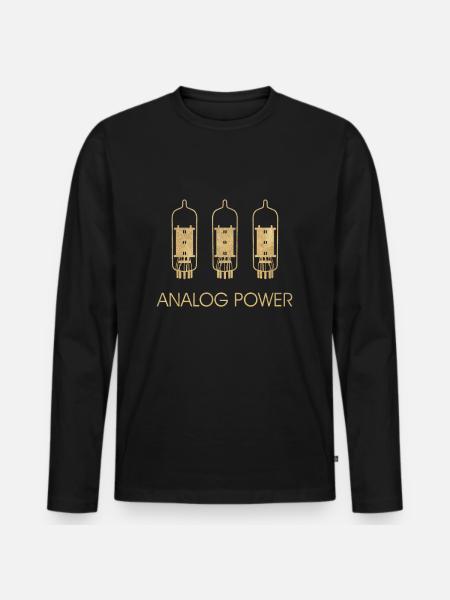 Analog Power Röhren Audiophil High End Vintage - Männer Premium Bio Langarmshirt - Schwarz