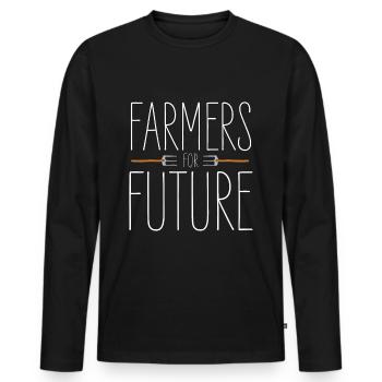 Farmers for Future Farmer Demonstration - Men's Premium Organic Long Sleeve Shirt - black - Front - Nico (187cm)