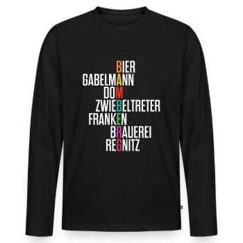 Bamberg Bamberger Stadt Oberfranken Geschenk - Männer Premium Bio Langarmshirt - Schwarz - Vorne - Nico (187cm)