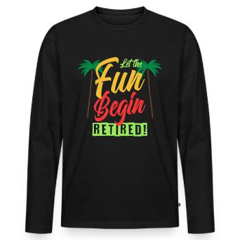 Pension de retraite Retraite - T-shirt manches longues Premium bio Homme - noir - Devant - Nico (187cm)
