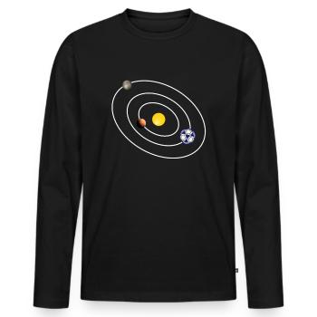 Univers handball - T-shirt manches longues Premium bio Homme - noir - Devant - Nico (187cm)