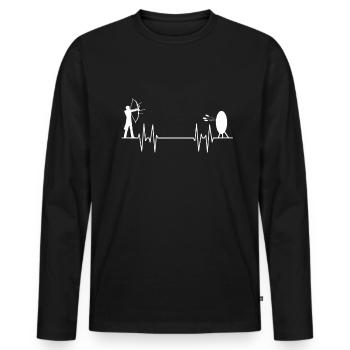 EKG heartbeat heartbeat archery archery - Men's Premium Organic Long Sleeve Shirt - black - Front - Nico (187cm)