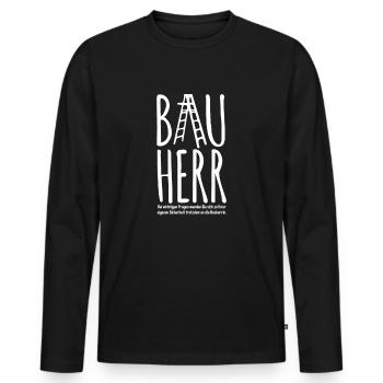 Bauherr Hausbau Heimwerker Baustelle - Männer Premium Bio Langarmshirt - Schwarz - Vorne - Nico (187cm)