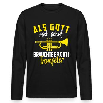 Trompeter Lustiger Spruch Trompete Geschenk - Männer Premium Bio Langarmshirt - Schwarz - Vorne - Nico (187cm)