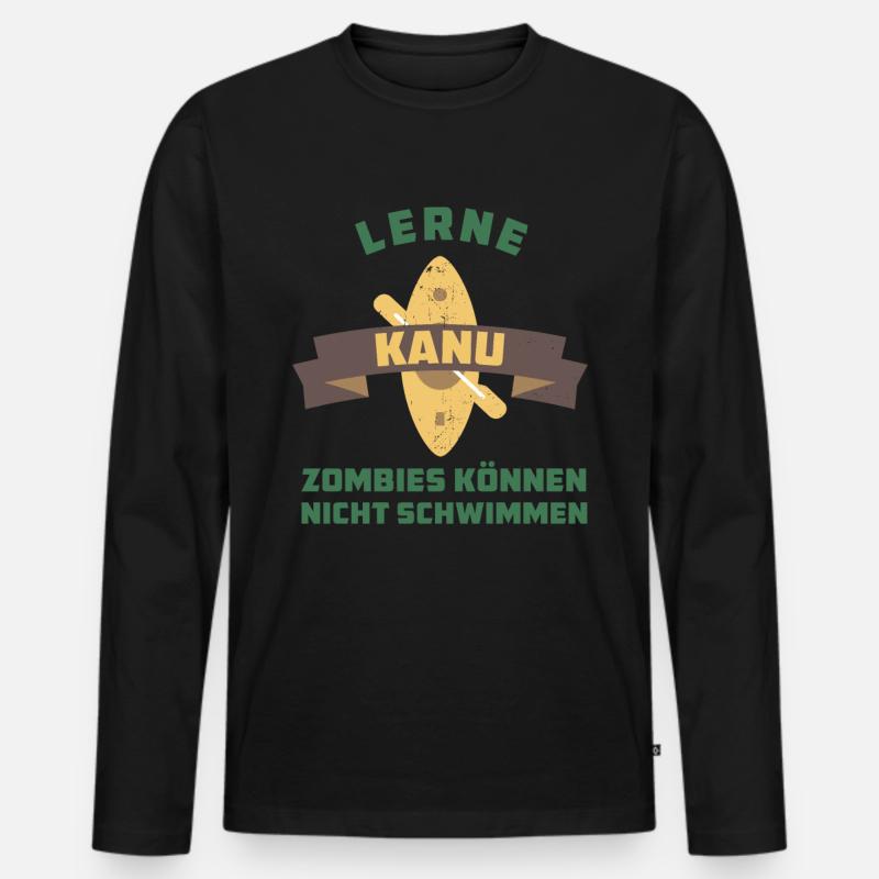 Flusskanu - Kajak - Männer Premium Bio Langarmshirt - Schwarz