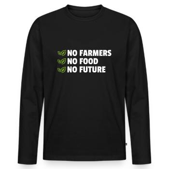No Farmers - No Food - No Future - Farmer Farmer - Men's Premium Organic Long Sleeve Shirt - black - Front - Nico (187cm)