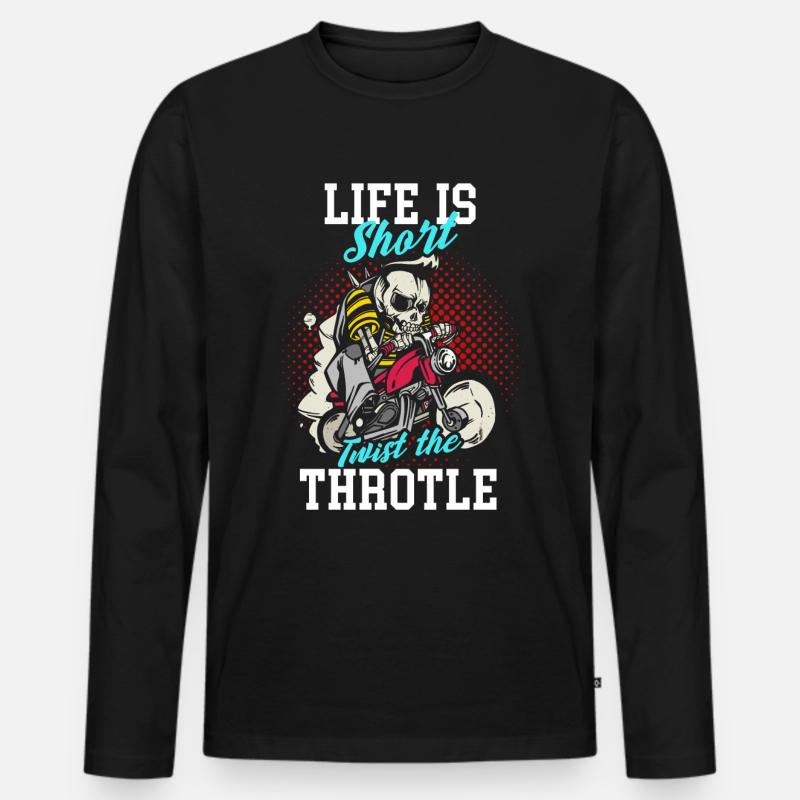 Motorrad - Männer Premium Bio Langarmshirt - Schwarz