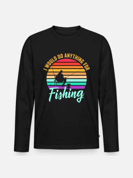Fishing fish Petri Heil - Men's Premium Organic Long Sleeve Shirt - black