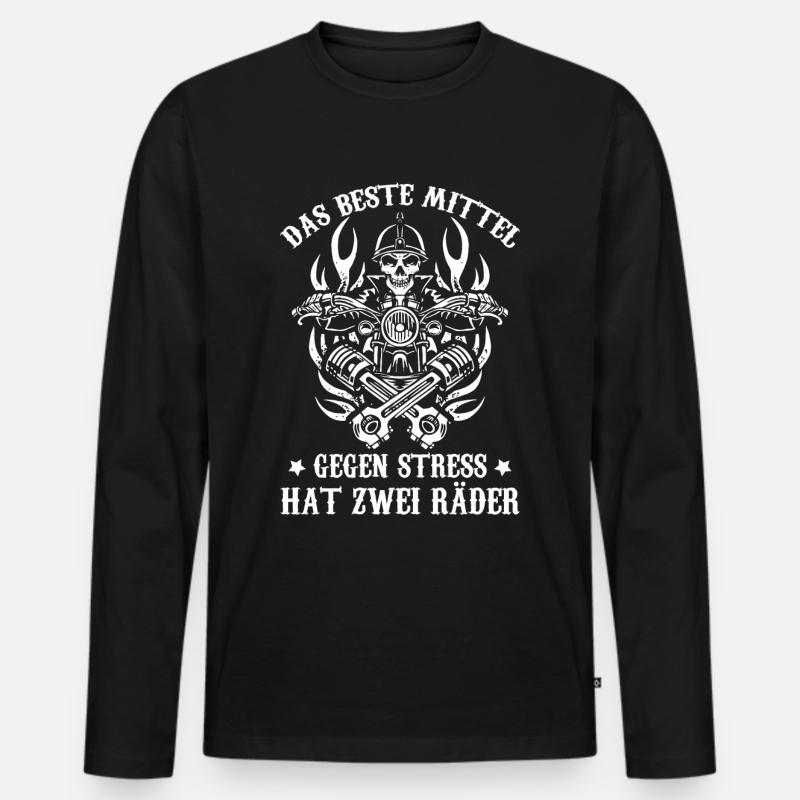 motorrad - Männer Premium Bio Langarmshirt - Schwarz