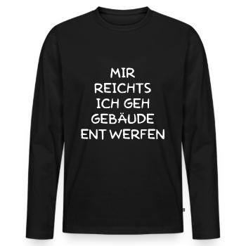 mir reichts ich geh gebäude entwerfen architekt - Männer Premium Bio Langarmshirt - Schwarz - Vorne - Nico (187cm)